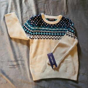 Cherokee | Girls Sweater with Blue and Cream Pattern